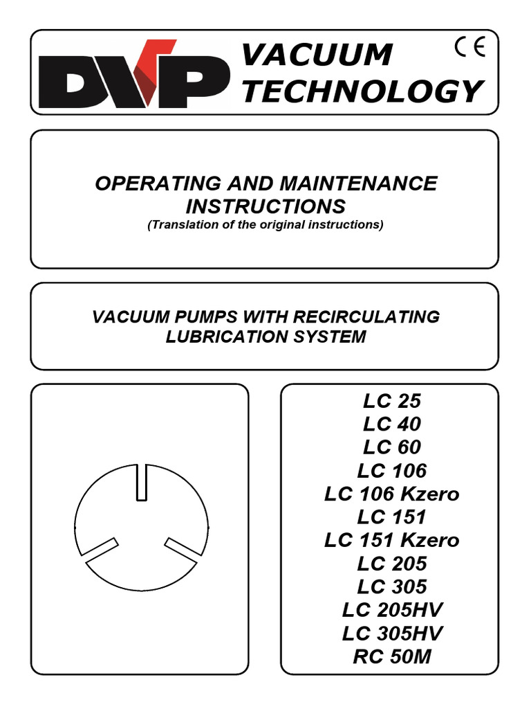 DVP Vacuum Pump Operating Instructions | PDF | Pump | Engines