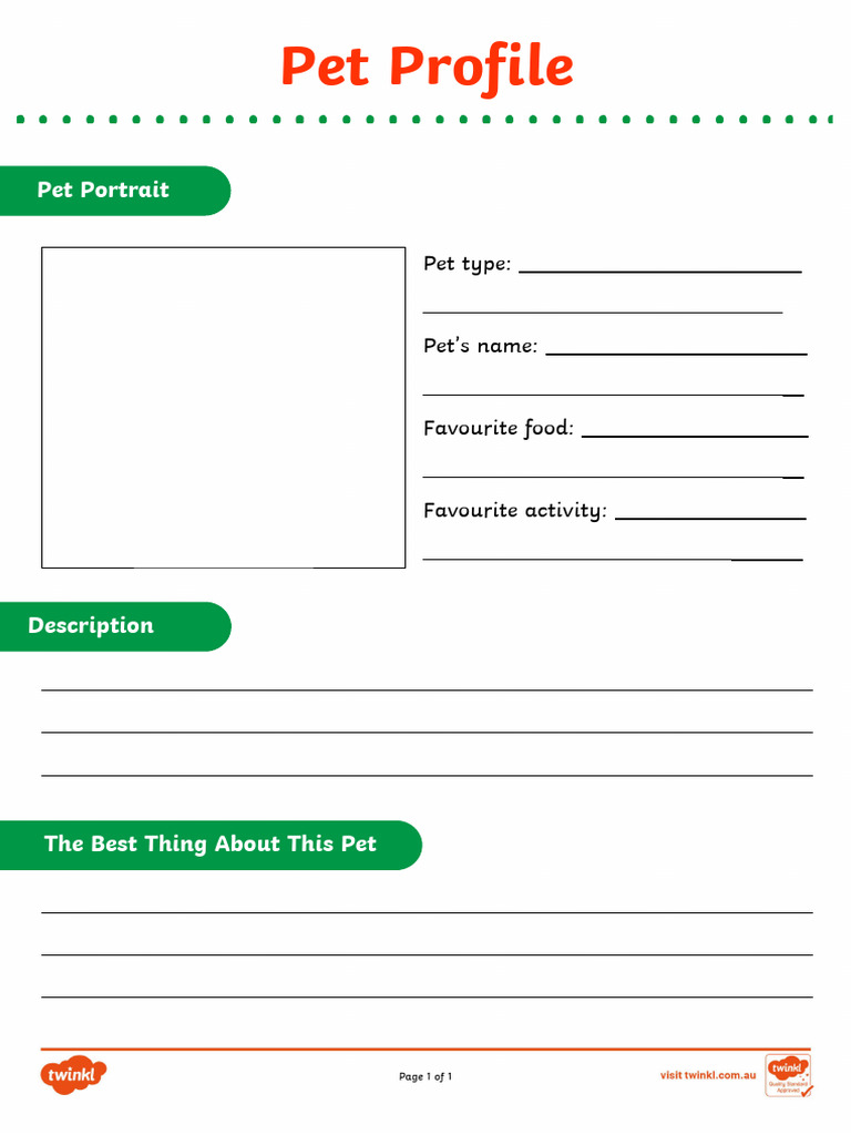 Pet Profile and Portrait Guide | PDF