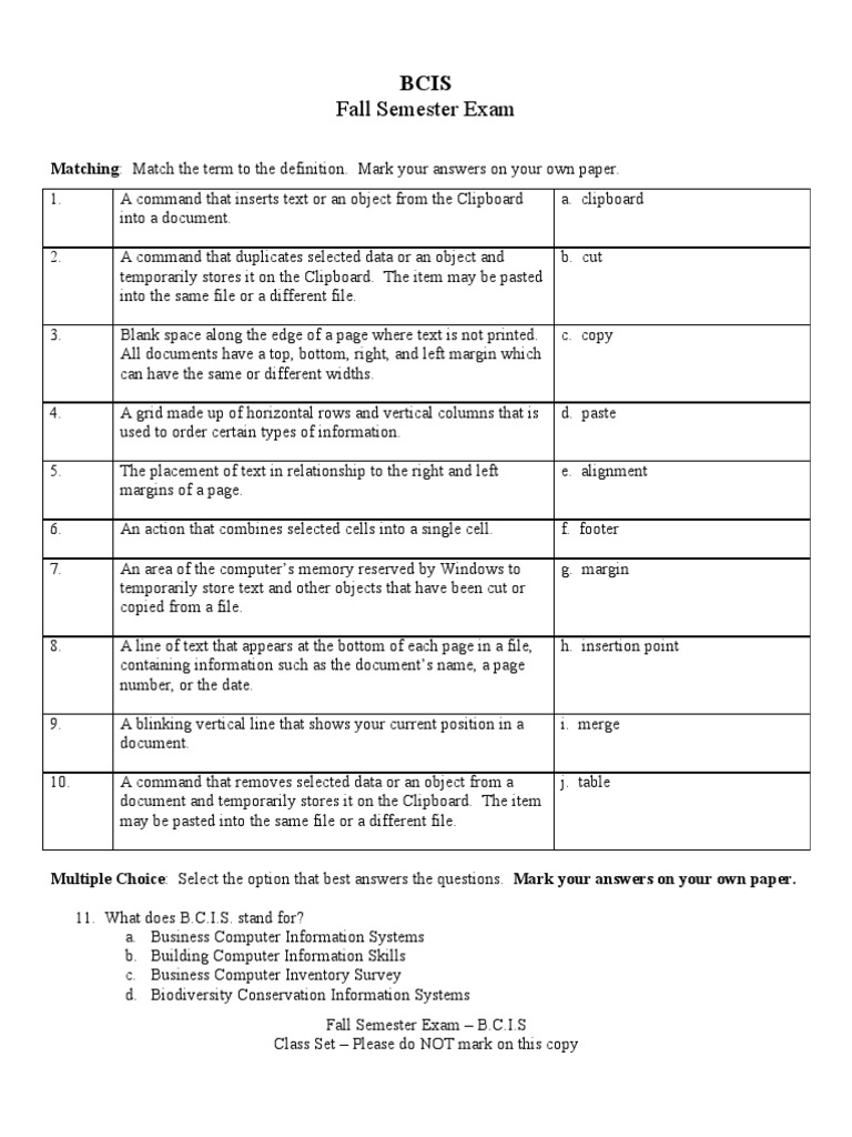 B.C.I.S Fall Exam Review Guide | PDF | Art