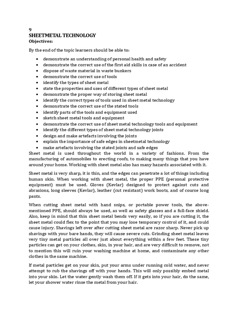 9 Sheet Metal Technology - 071931 | PDF | Sheet Metal | Rivet