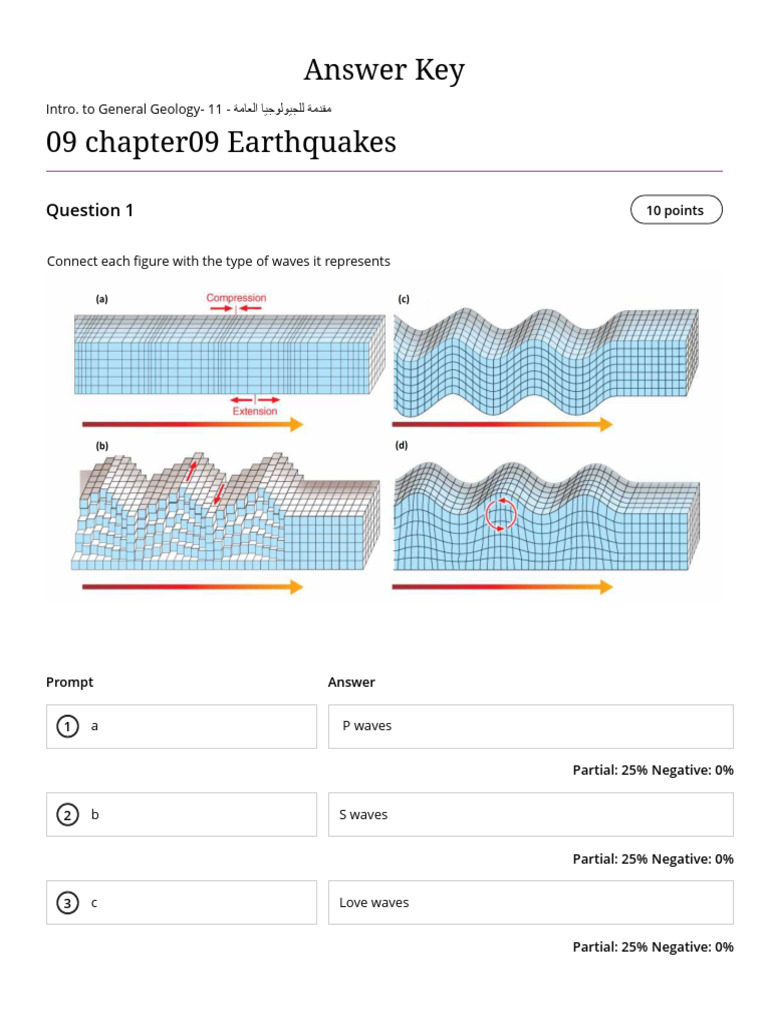 Earthquake Study Guide and Answer Key | PDF | Earthquakes | Seismology