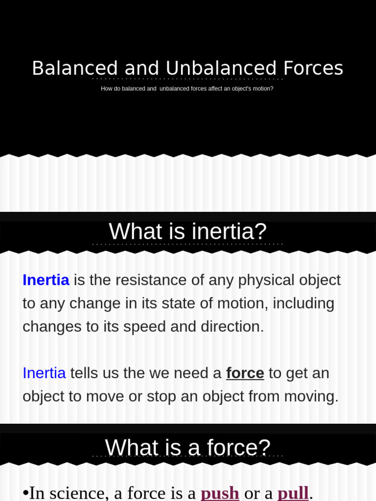 Understanding Balanced and Unbalanced Forces | PDF | Force | Friction