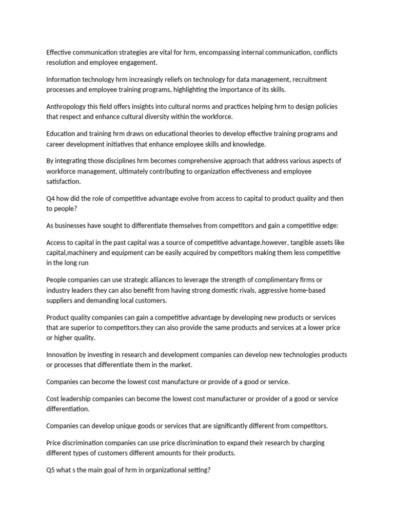 HRM Strategies for Workforce Effectiveness | PDF | Human Resource ...