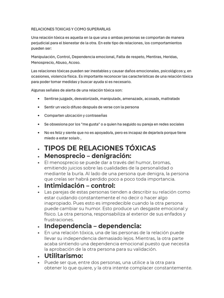 Superando Relaciones Tóxicas | PDF | Las emociones | Ciencias del ...