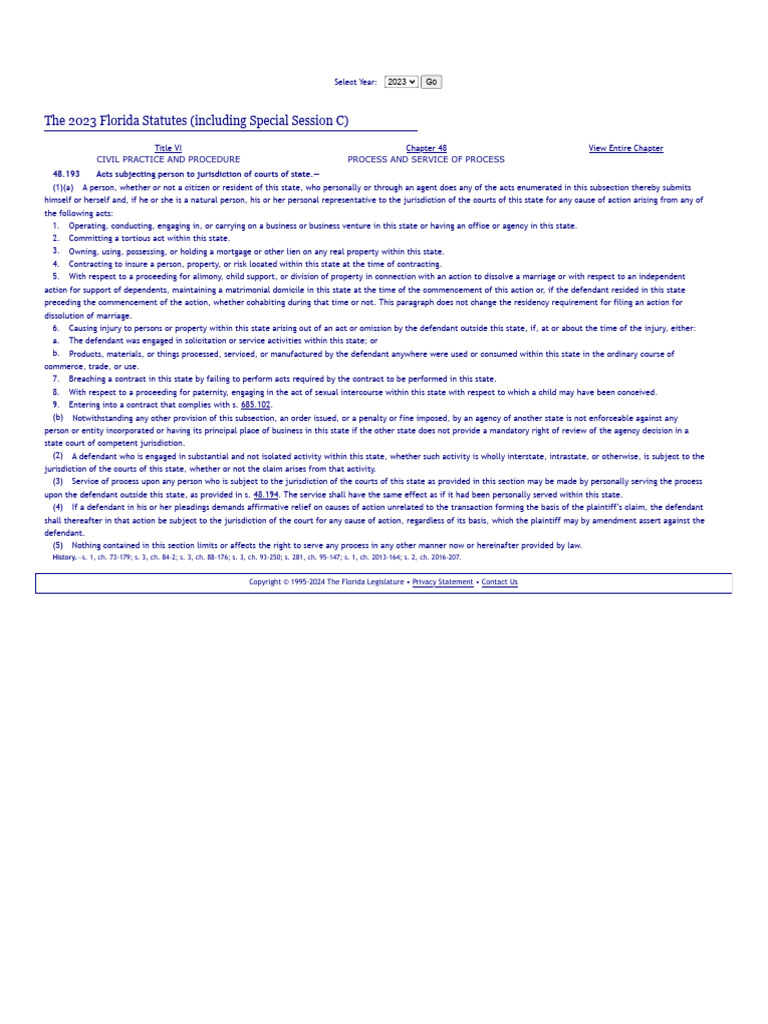 Fla stat 48 193 1 pdf cause of action jurisdiction