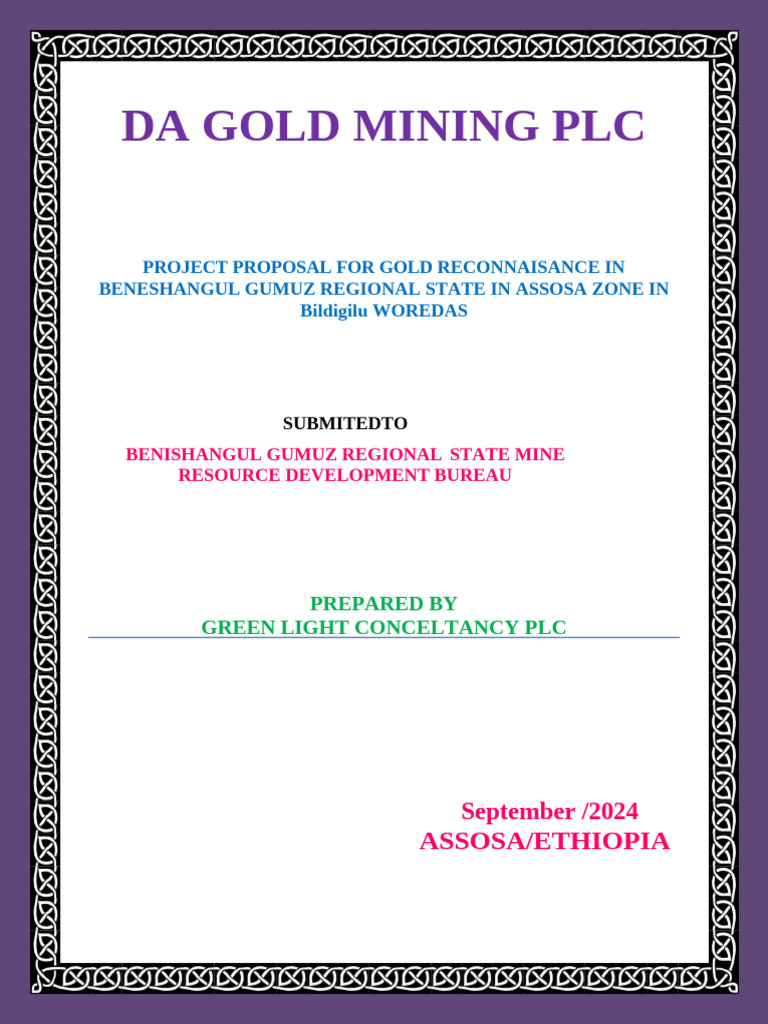 Gold Reconnaissance Proposal in Ethiopia | PDF | Geology