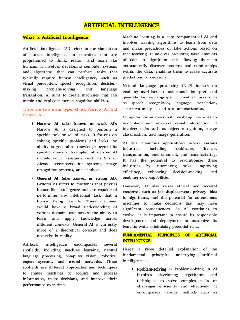 Artificial Intelligence | PDF | Artificial Intelligence | Intelligence ...
