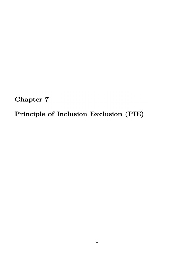 Chapter 7 Principle of Inclusion Exclusion | PDF