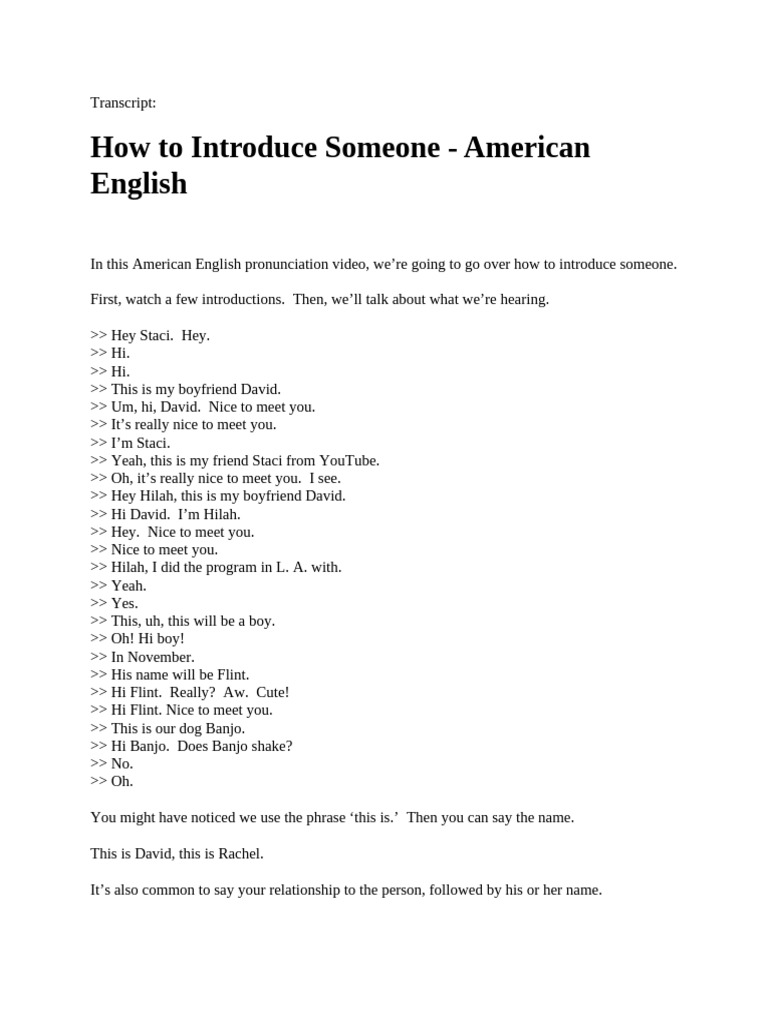 How to Introduce Someone in English | PDF | English Language | Language ...