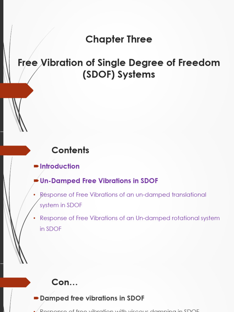 Free Vibration in SDOF Systems | PDF | Oscillation | Damping