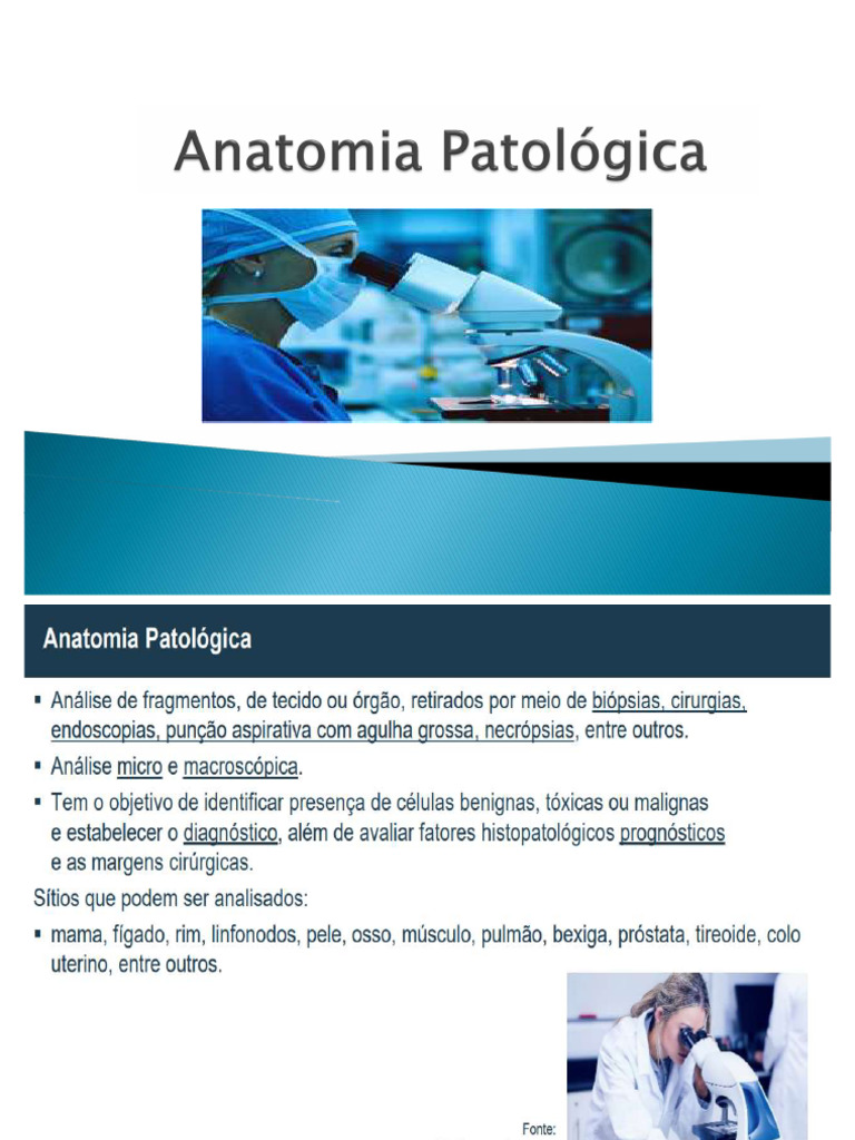 Exame Anatomopatológico: Coleta e Análise | PDF | Autópsia | Citopatologia