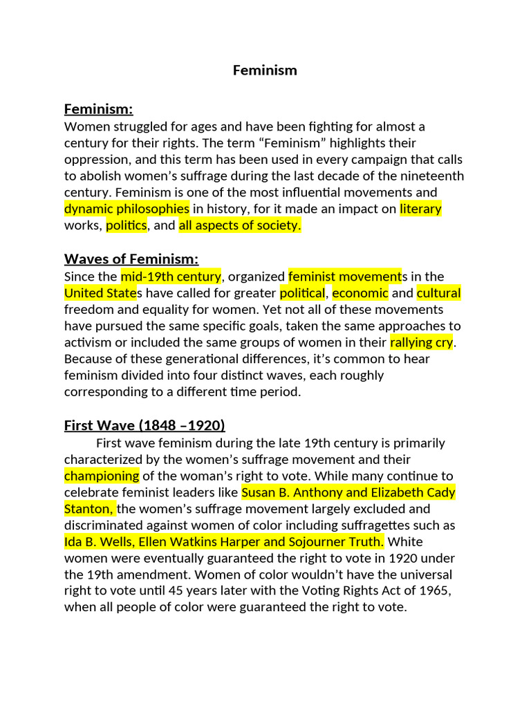 Feminism and Still I Rise | PDF | Gender Studies | Feminism
