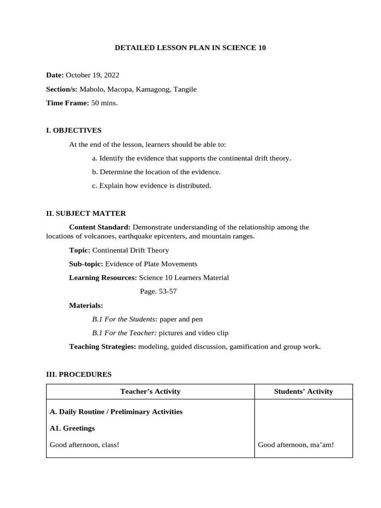 Dlp Evidences Of Plate Movement Pdf Continent Plate Tectonics
