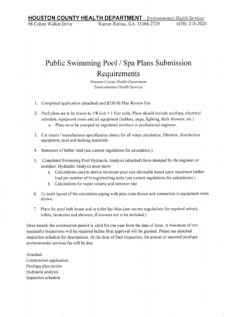 Houston Pool Plan Review Packet | PDF