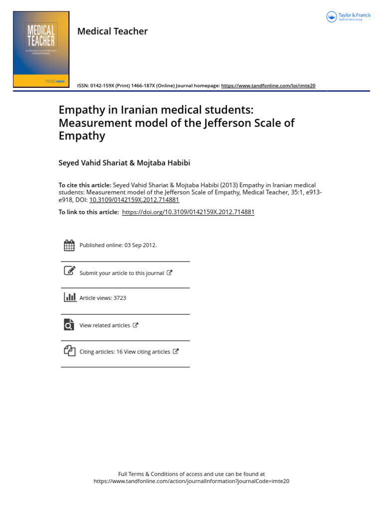 Empathy in The Jefferson Scale of Empathy | PDF | Normal Distribution ...