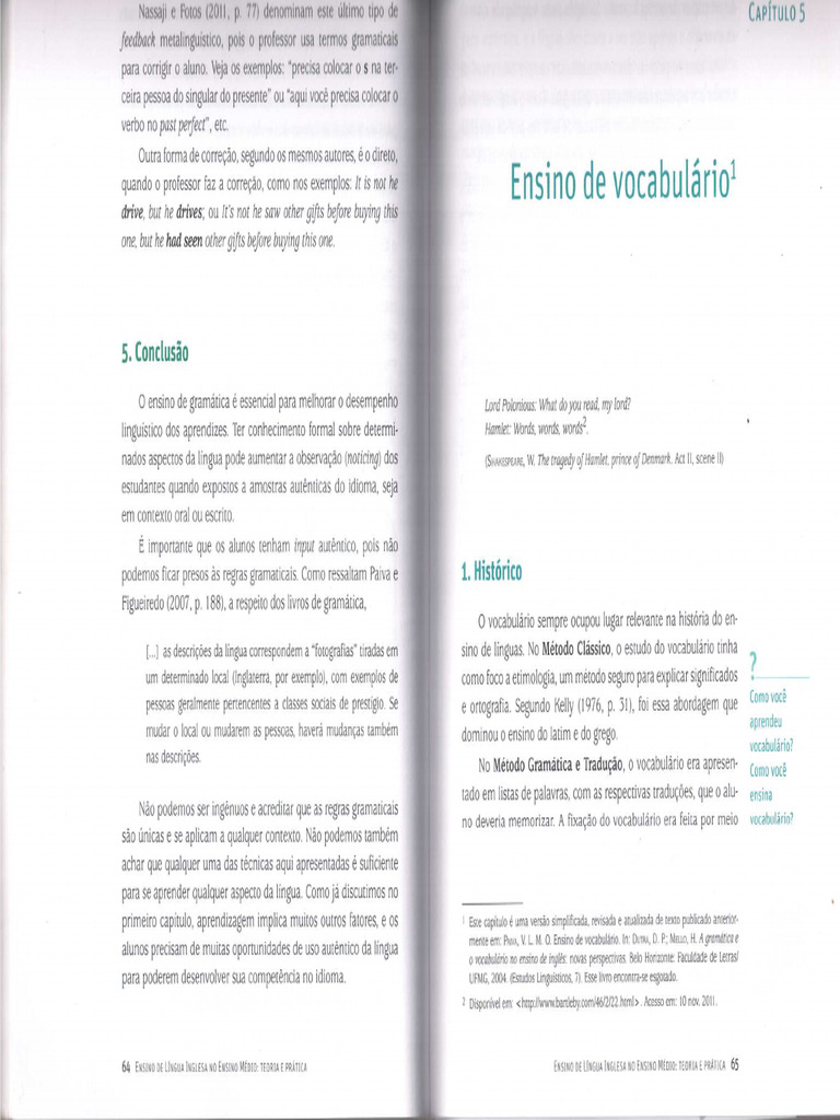 Ensino de Lngua Inglesa No EM - Teoria e Prtica Captulo 5 | PDF