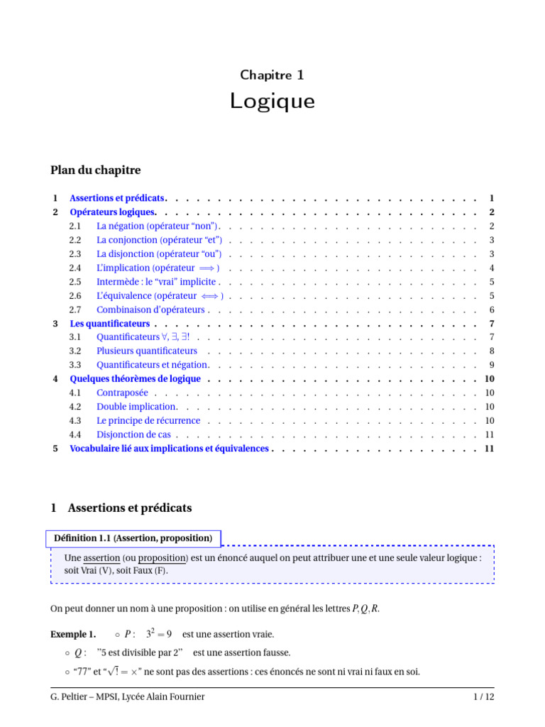 Logique Mathématique : Cours et Exercices | PDF | Logique mathématique ...