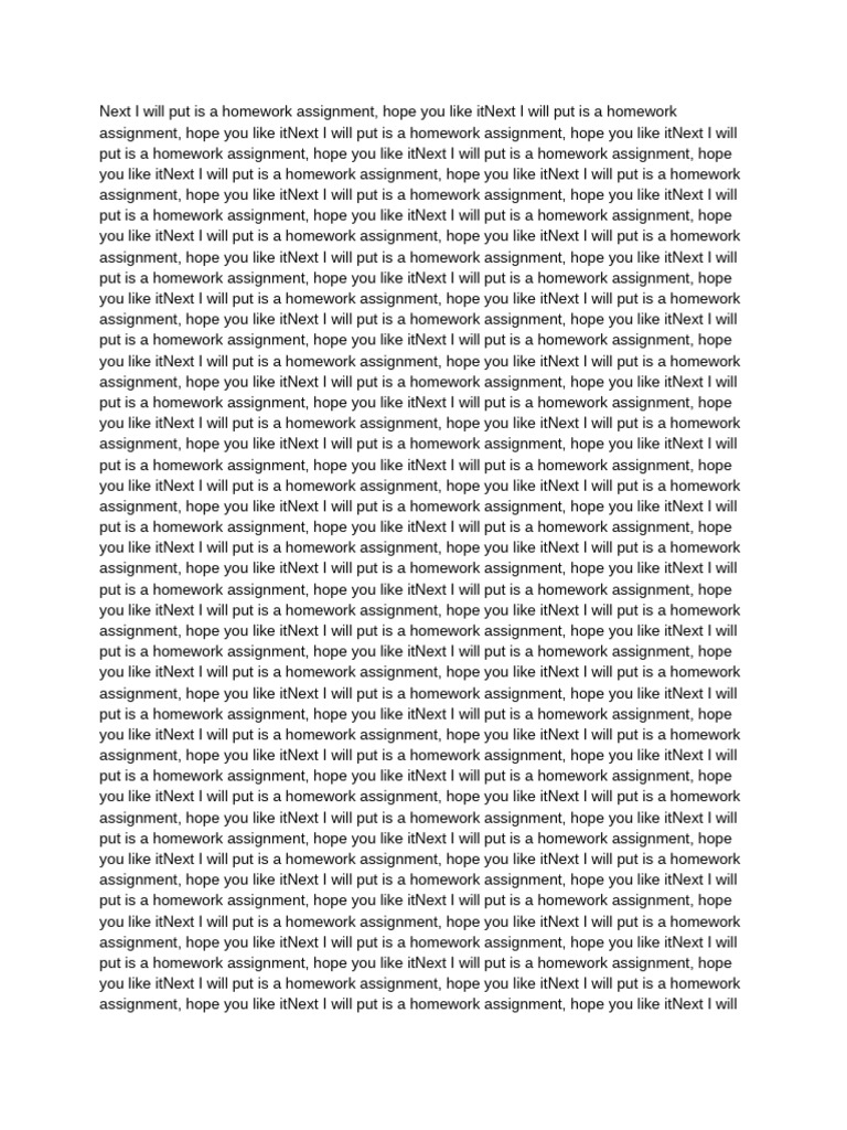 Next I Will Put Is A Homework Assignment, Hope You Like It | PDF ...