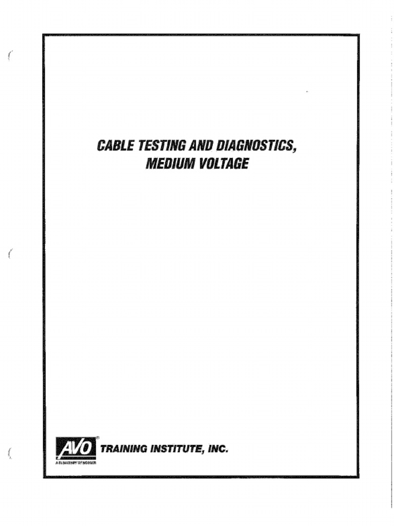 Cable Testing & Diagnostics Medium Voltage | PDF