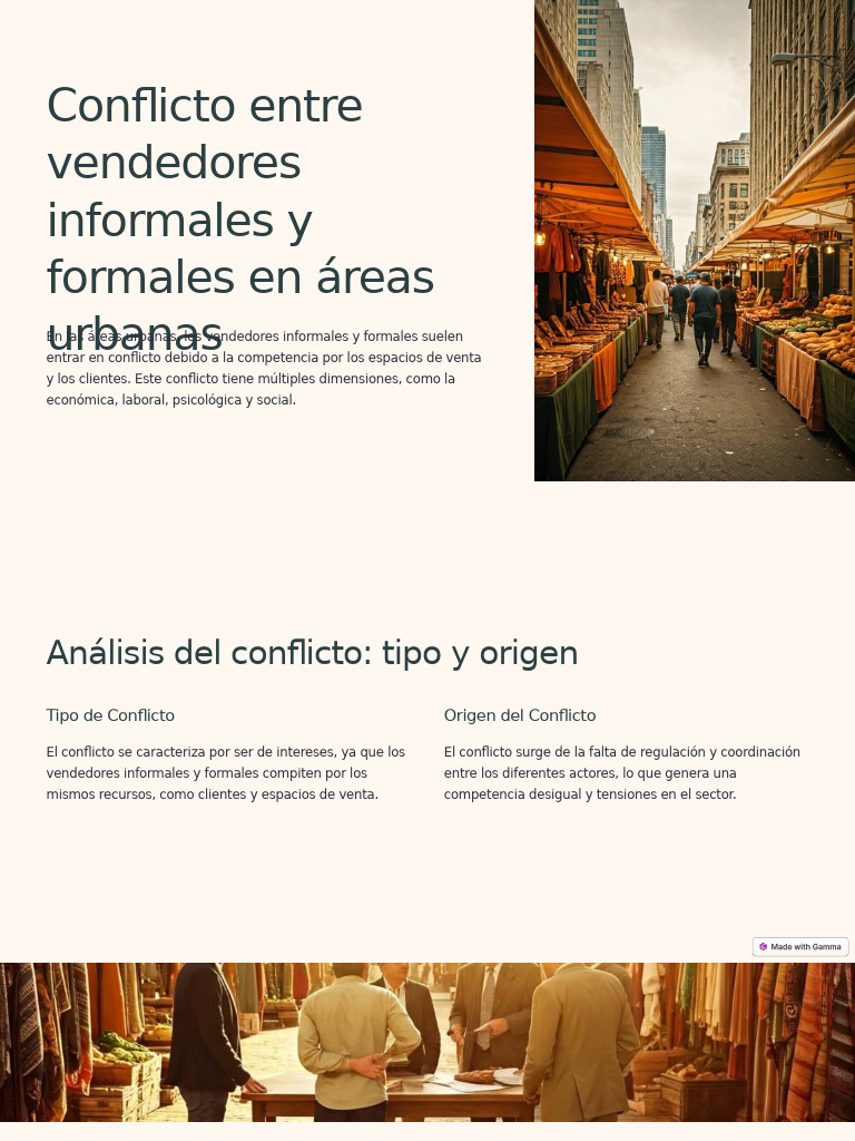 Conflicto Entre Vendedores Informales y Formales en Areas Urbanas | PDF ...