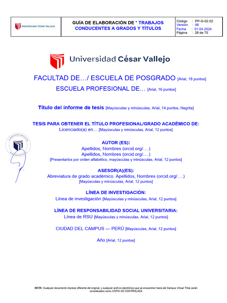 Guía para Elaborar Informes de Tesis | PDF | Medición | Sumario abstracto)
