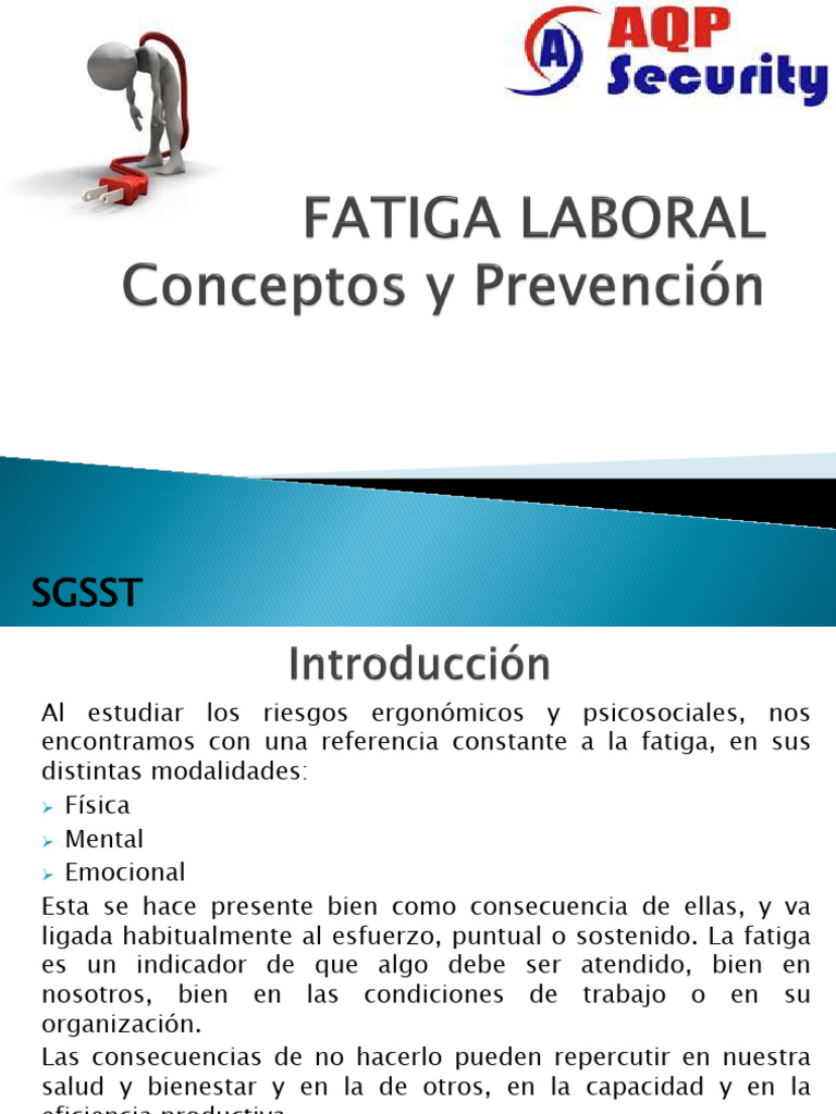 Fatiga Laboral: Riesgos y Consecuencias | PDF | Factores humanos y ...