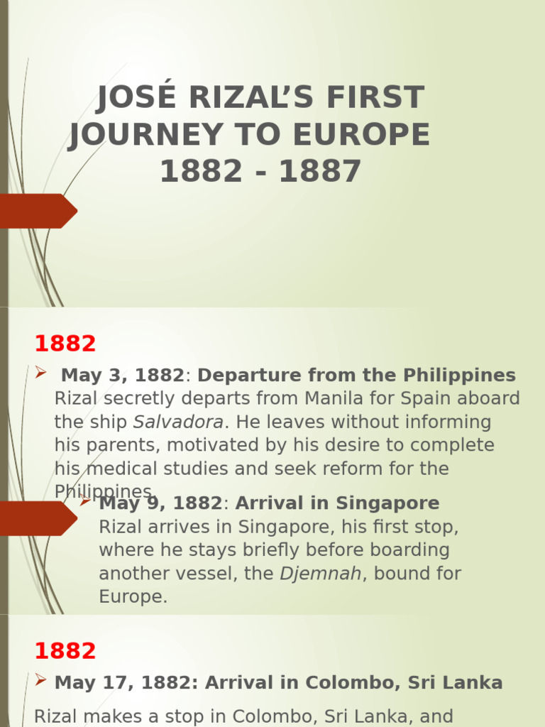 José Rizal's European Journey (1882-1887) | PDF | Philippines
