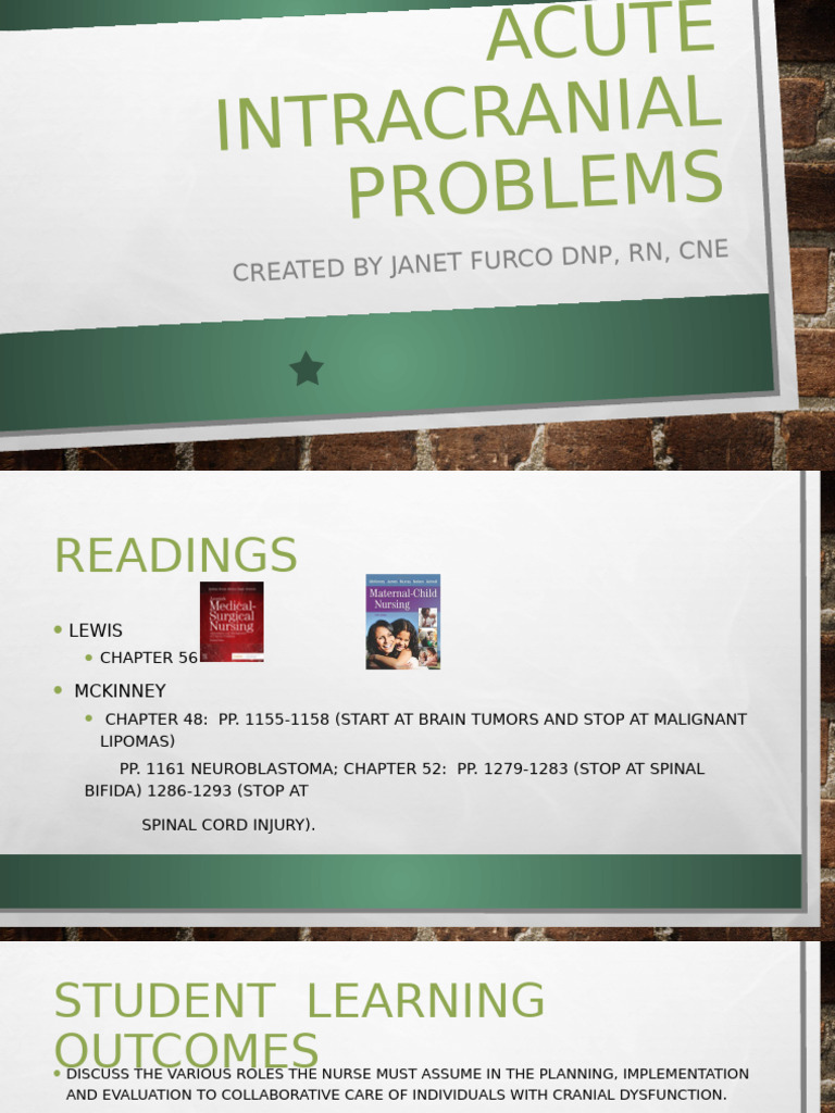 Acute Intracranial Problem Management | PDF | Traumatic Brain Injury ...