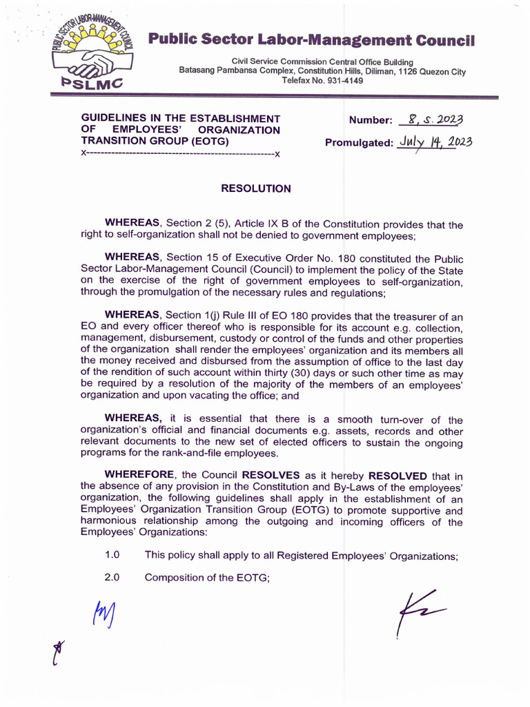 PSLMC Resolution No. 8 S. 2023 | PDF