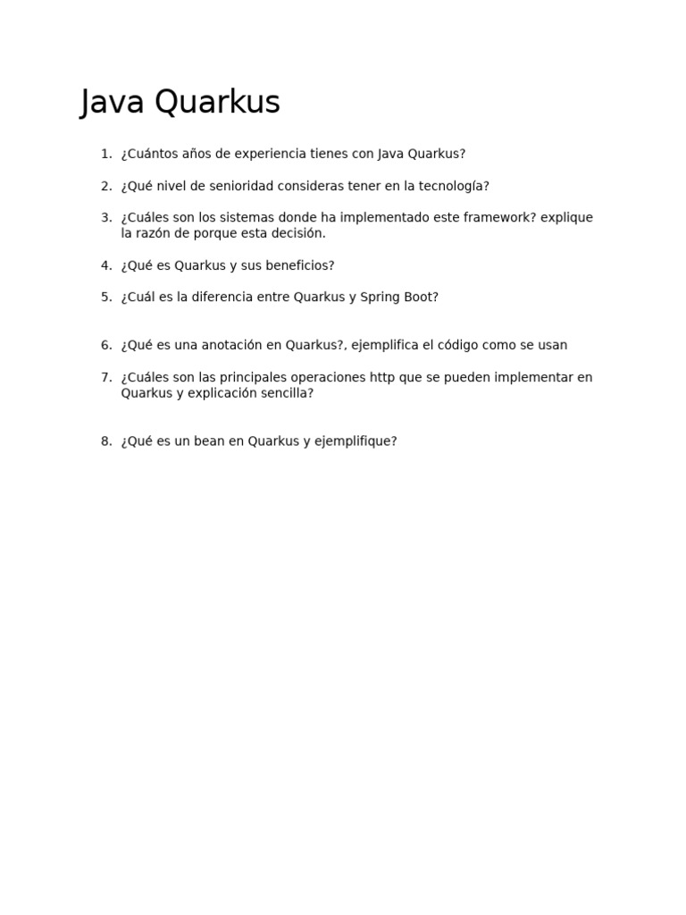 Guía Completa sobre Java Quarkus | PDF