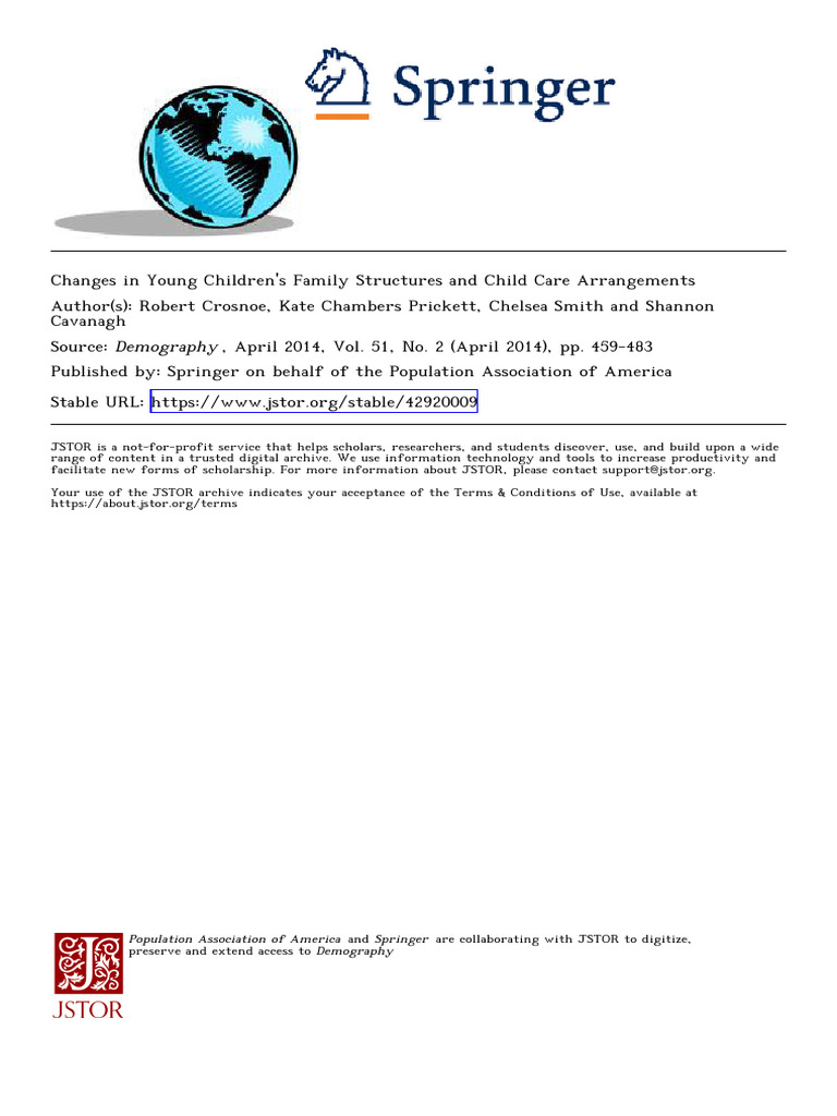Crosnoe ChangesYoungChildrens 2014 | PDF | Family | Child Care
