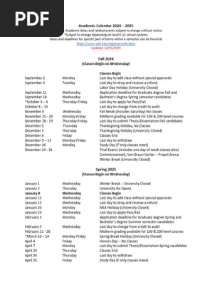 UAH Academic Calendar 2024-2025 | PDF | Academic Term | Thesis