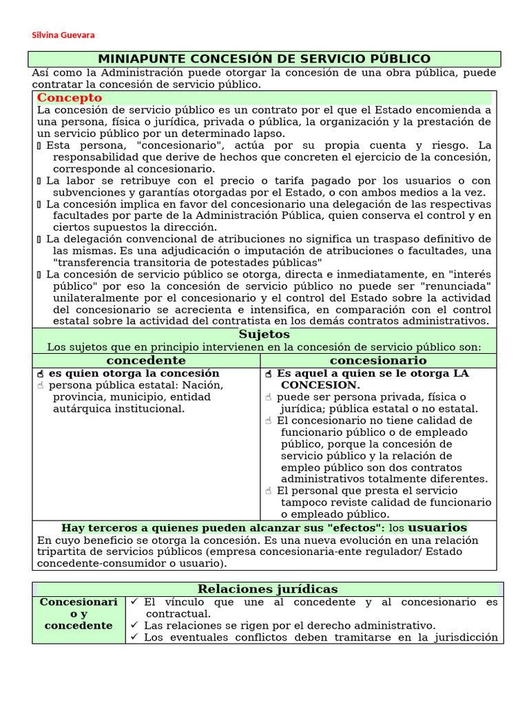 Concesión de Servicio Público | PDF | Concesión (contrato) | Jurisdicción