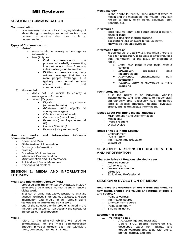 MIL Reviewer 1st Quarter | PDF | Communication | World Wide Web