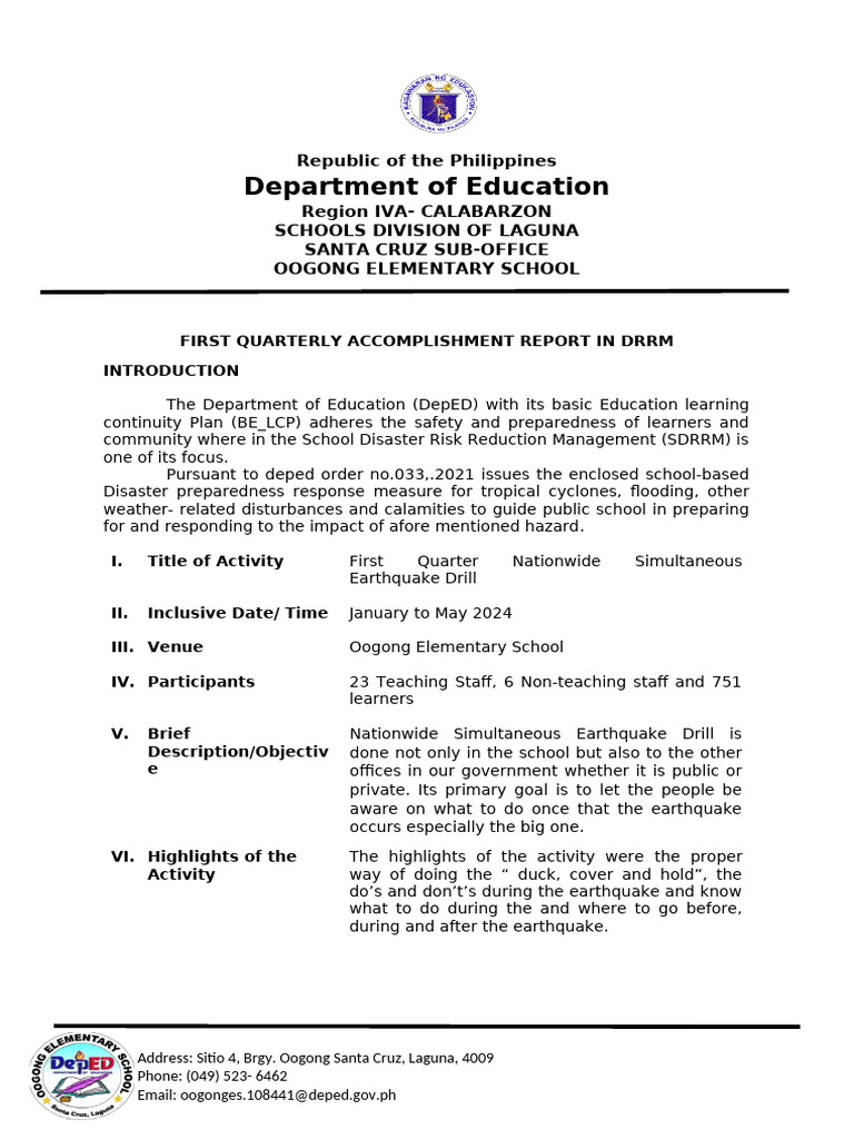 MIKEE REPORT IN DRRM | PDF | Emergency Management | Civil Defense