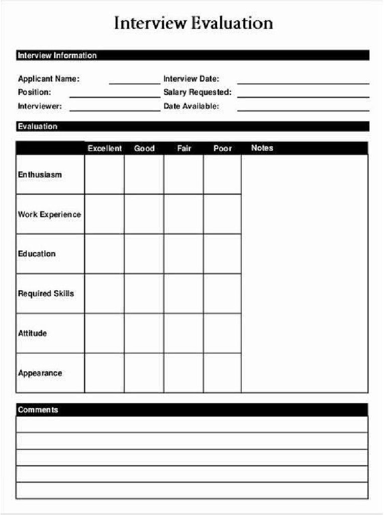 Interview Evaluation Form | PDF