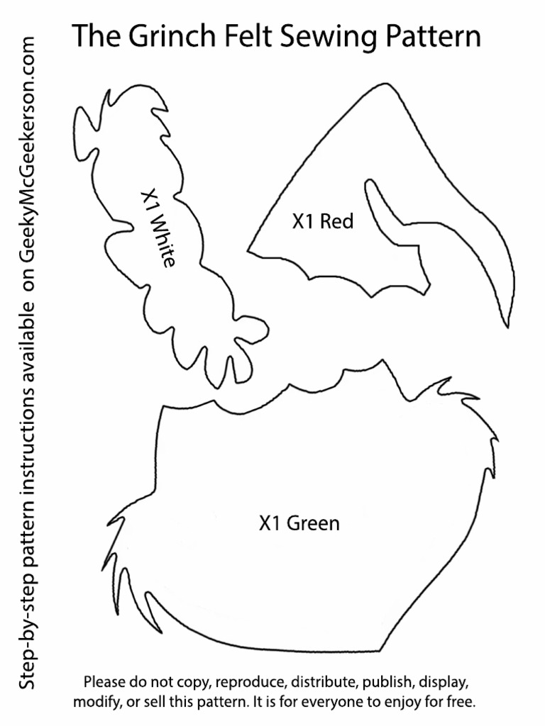Free Grinch Felt Sewing Pattern | PDF