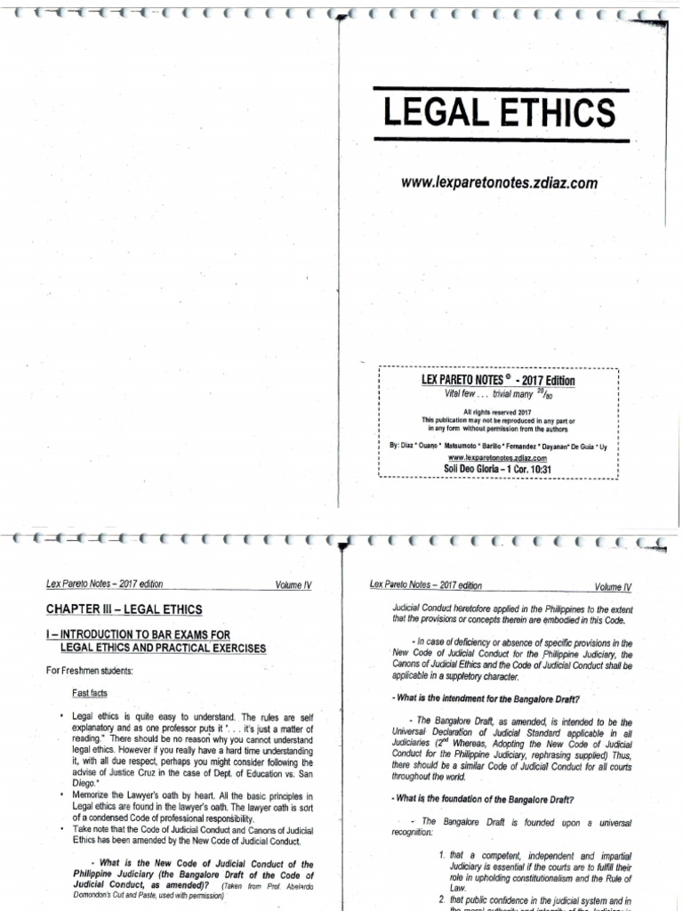Legal Ethics - Lex Pareto Notes 2017 Edition | PDF