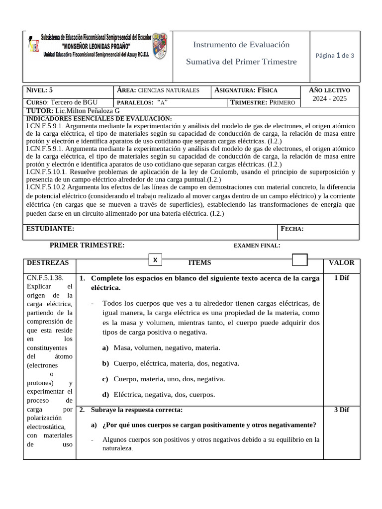 Carga eléctrica y polarización electrostática | PDF | Electrón | Carga ...