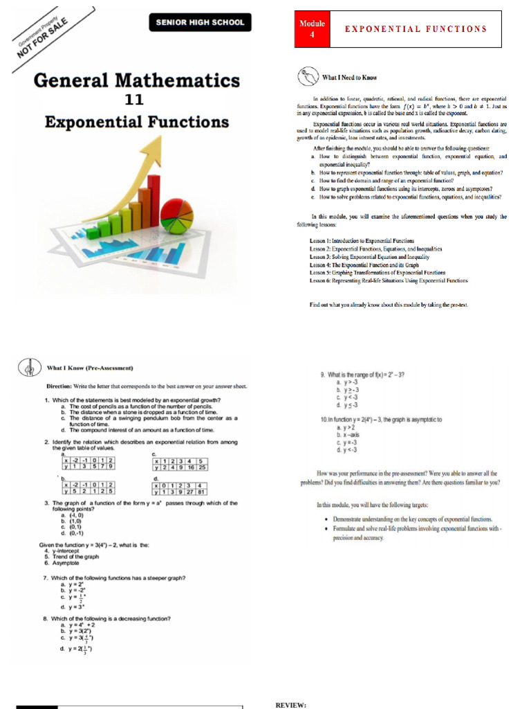 Genmath m4 N M5-Exponential N Logarithmic Function | PDF