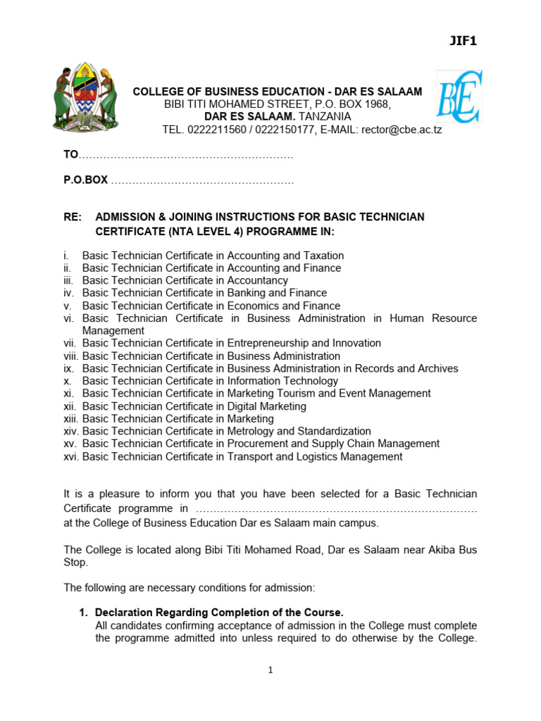 CBE Joining Instructions for 2025 | PDF | Skirt | Dress