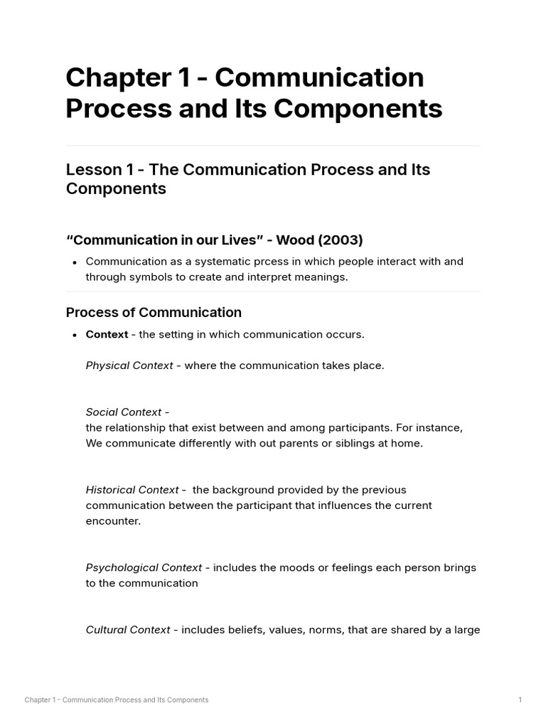 Chapter 1 | PDF | Communication | Human Communication