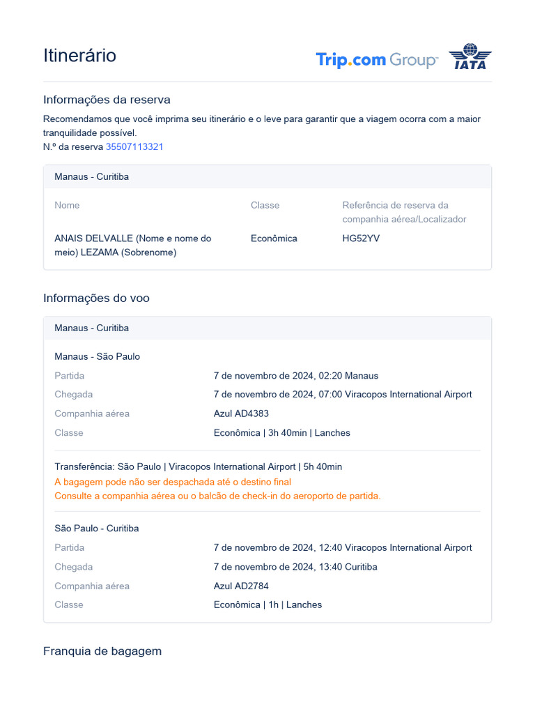 Itinerário | PDF | Aeroespacial | Empresas de transporte