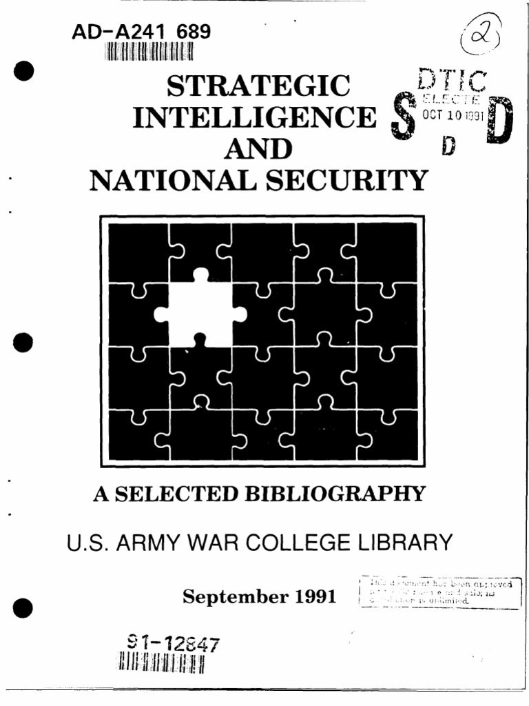 Strategic Intelligence and National Security | PDF