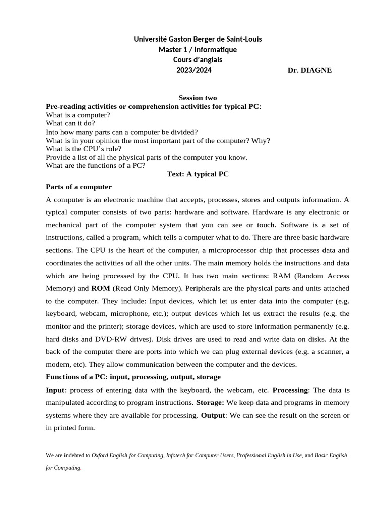 Text 2 pdf computer hardware computer data storage