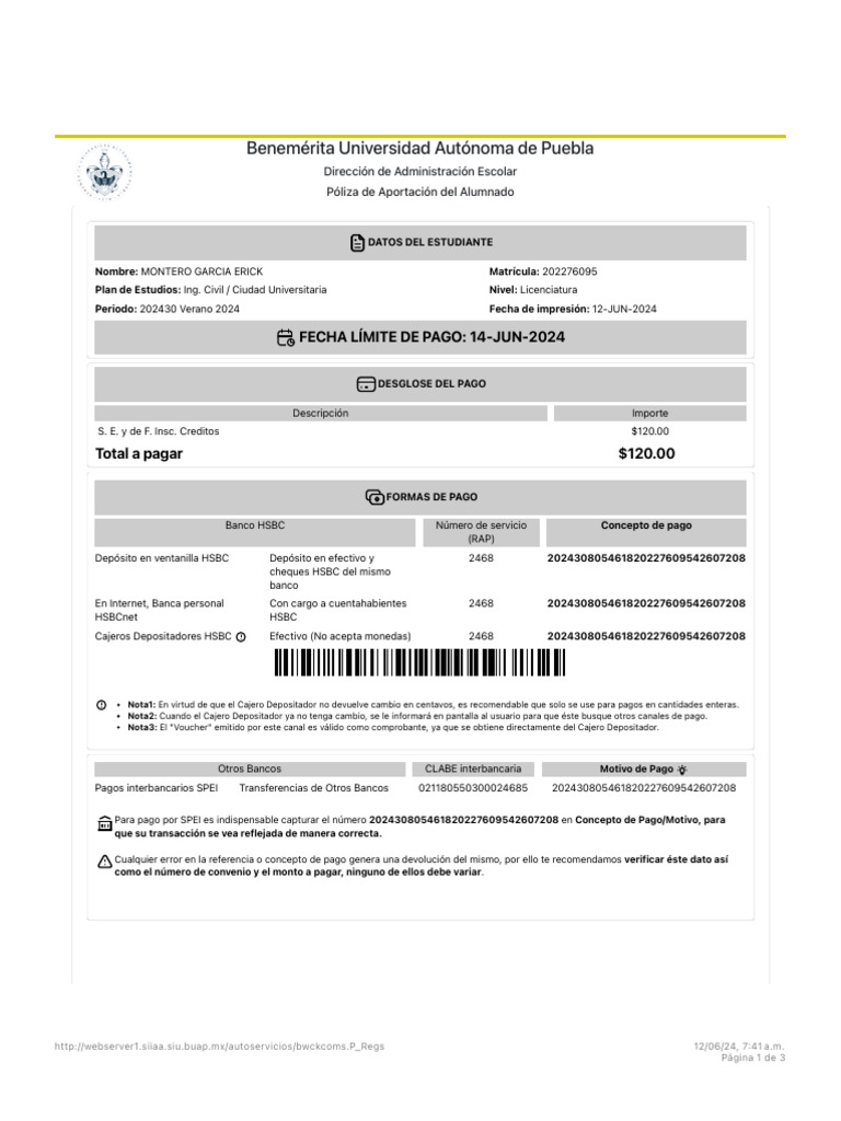 Ficha de Pago | PDF | Bancos | Bancario