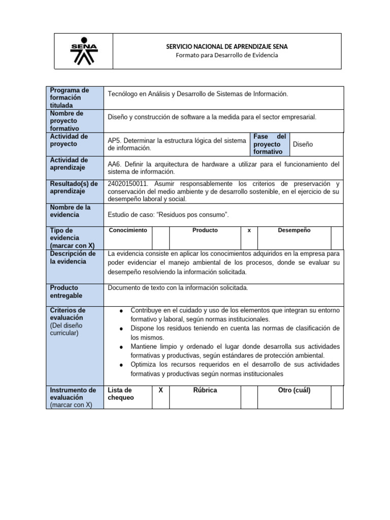 AP05 AA6 EV07 Transversal Estudio Caso Residuos Pos Consumo | PDF ...