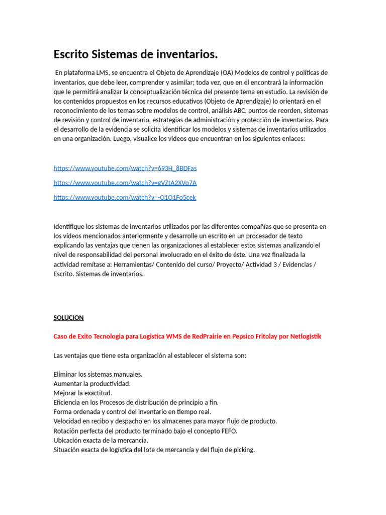 Modelos y Ventajas de Sistemas de Inventarios | PDF | Mercado (economía ...