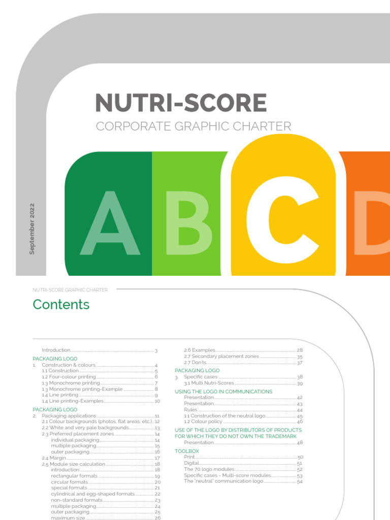 SPF CharteNutriscore ENG 220928 | PDF | Area | Packaging And Labeling