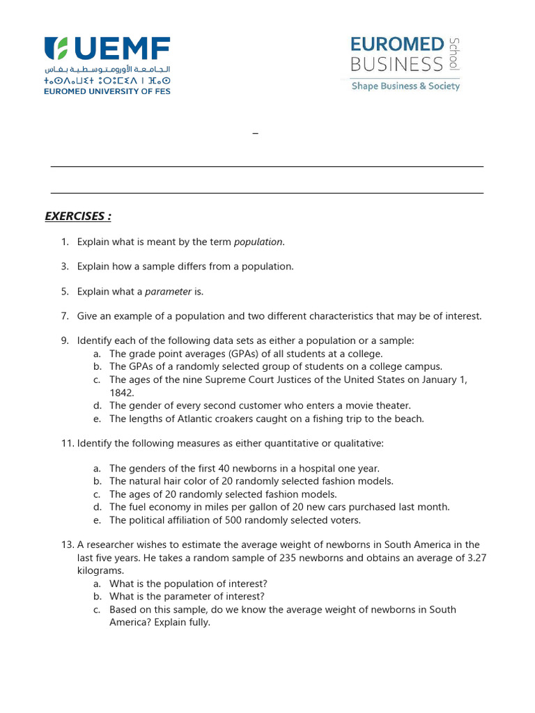 Supervised Practical Work 1 | PDF | Sampling (Statistics) | Statistical ...